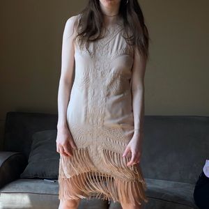 Nude shift dress